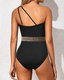 Emoswim - Maillot de bain une pièce asymétrique pour femme avec contrôle du ventre - Bretelles noires