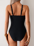Emoswim-Women's One Piece Swimsuit Tummy Control Bathing Suit Plunge V Neck Swimwear