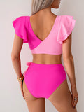 Emoswim - Maillots de Bain Taille Haute Femme, Maillots Deux Pièces Gainants, Ensembles Bikini Volants, Maillots de Bain Froncés Croisés