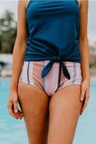 Emoswim - Tie Front Blouson Tankini Set