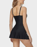 Emoswim - Women's Tummy Control Slim Fit One Piece Swimsuit-Black