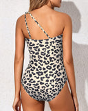 Emoswim-One Shoulder One Piece Swimsuit for Women Tummy Control Bathing Suits