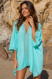 Emoswim - White V-Neck Loose Cover Up