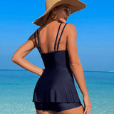 Emoswim - Women's One Piece Swimsuit V Neck Soft Mesh Patchwork Monokini Comfy Breathable Bathing Suits Slimming