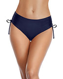 Emoswim - Bas de maillot de bain femme échancré à nouer sur les côtés - Bleu marine