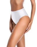 Emoswim - Women's High Leg High Waist Swim Bottoms-White