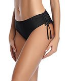 Emoswim – Damen verstellbarer Badeanzug Cheeky Bikinislip mit seitlicher Bindung – Schwarz