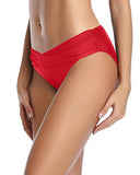 Emoswim - Bas de maillot de bain femme coupe en V entièrement couvrants - Rouge
