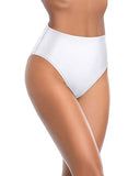 Emoswim - Women's High Leg High Waist Swim Bottoms-White