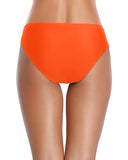 Emoswim - Bas de bikini twisté, froncé, échancré - Orange néon