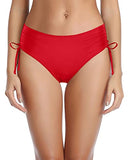 Emoswim – Figurschmeichelnder Bikiniunterteil mit seitlicher Schleife für Damen – Rot