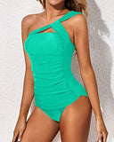 Emoswim - Women's 2 Piece Tankini Tummy Control & Ruched Design-Green