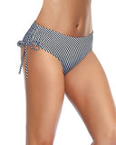 Emoswim – Sexy verstellbarer Side-Tie Bikini-Slip für Damen – Schwarz-Weiß gestreift