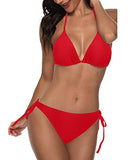 Emoswim - Zweiteiliger Bikini im Boho-Stil mit frechem Triangel-Oberteil - Rot