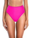 Emoswim – Damen-Badehöschen mit hoher Taille im Vintage-Stil – Neonpink
