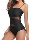 Emoswim - Sexy Cutout-Badeanzug mit Mesh-Einsätzen für kurvige Frauen – Schwarz