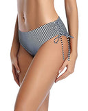 Emoswim – Sexy verstellbarer Side-Tie Bikini-Slip für Damen – Schwarz-Weiß gestreift