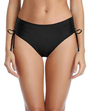 Emoswim – Damen verstellbarer Badeanzug Cheeky Bikinislip mit seitlicher Bindung – Schwarz