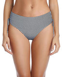 Emoswim – Sexy verstellbarer Side-Tie Bikini-Slip für Damen – Schwarz-Weiß gestreift