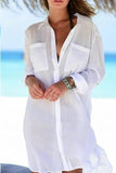 Emoswim - White Pocket Long Sleeve Cover Up