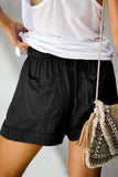 Emoswim-Womens Drawstring Shorts Summer Elastic Waist Casual Lightweight with Pockets