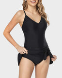 Emoswim - Women's Tummy Control Slim Fit One Piece Swimsuit-Black
