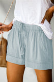Emoswim-Womens Drawstring Shorts Summer Elastic Waist Casual Lightweight with Pockets