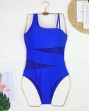 Emoswim - Sexueller Einteiler-Badeanzug für kurvige Frauen mit Cutout-Mesh-Einsätzen – Königsblau