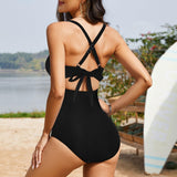 Emoswim - Women's One Piece Swimsuits Tummy Control Cutout High Waisted Bathing Suit Wrap Tie Back