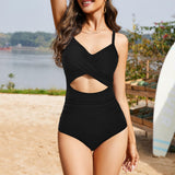 Emoswim - Women's One Piece Swimsuits Tummy Control Cutout High Waisted Bathing Suit Wrap Tie Back
