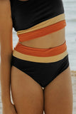 Emoswim - Black Colorblock Cut Back Bikini Set