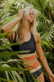 EMOSWIM - Schwarzes Colorblock Bikini-Set mit Cut-Outs am Rücken