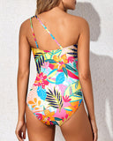 Emoswim-One Shoulder One Piece Swimsuit for Women Tummy Control Bathing Suits