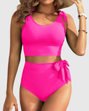 Emoswim-Two Piece High Waisted Swimsuits Women Tummy Control Bikini Modest Bathing Suit