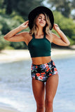 Emoswim-High Rise Print Halter Bikini