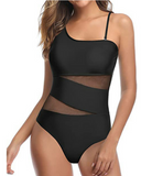 Emoswim - Sexy Cutout-Badeanzug mit Mesh-Einsätzen für kurvige Frauen – Schwarz