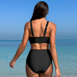 Emoswim – Sexy Damen-Bikini-Sets mit hoher Taille, Mesh-Bauchkontrolle, zweiteilige Badeanzüge