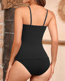 Emoswim-Women's Bandeau Bikini Swimsuits 2 Piece Strapless Tummy Control Bathing Suit