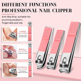Emoswim-Manicure Pedicure Set, 12 Pcs Nail Care Kit for Women, Mens Nail Grooming Kit, Manicure & Pedicure Tools & Accessories, Pink Nail Kit Manicure Set Luxury Leather Case for Home Salon Use