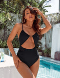 Emoswim-Womens One Piece Swimsuits Cut Out Bathing Suit