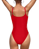 Emoswim - Adjustable Strap Sexy Ladies One Piece Swimsuits-Red