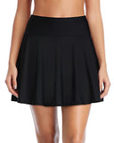 Emoswim – A-Linien-Bade-Rock mit hoher Taille und Bauchkontrolle – Schwarz