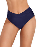 Emoswim - Freche High-Waist Bikinihose für Damen-Bademode – Marineblau