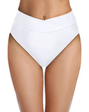 Emoswim - Bas de Bikini Femme Échancré Taille Haute Coupe en V - Blanc