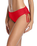 Emoswim – Figurschmeichelnder Bikiniunterteil mit seitlicher Schleife für Damen – Rot