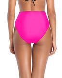 Emoswim – Damen-Badehöschen mit hoher Taille im Vintage-Stil – Neonpink