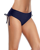 Emoswim - Bas de maillot de bain femme échancré à nouer sur les côtés - Bleu marine