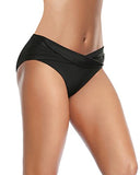 Emoswim - Women's High Waisted V Cut Swimsuit Bottoms-Black