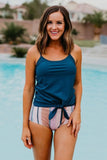 Emoswim-Tankini mit Blouson-Oberteil und Schnürung vorne