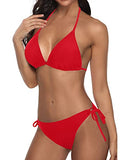Emoswim - Zweiteiliger Bikini im Boho-Stil mit frechem Triangel-Oberteil - Rot
